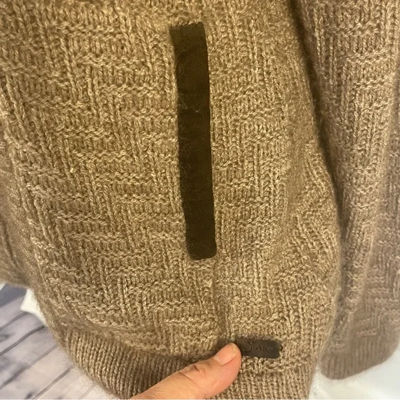 Qiviuk Joel Woman Qiviut/Merino/Silk Zip-Front Cardigan Sweater L - Picture 5 of 10